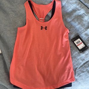 Kids under armour “double the fun” tank NWT size XS